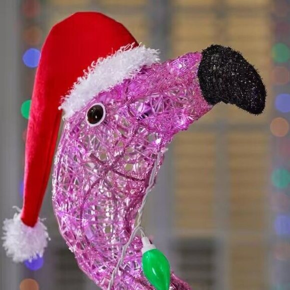 5 ft Flamingo Acrylic LED Christmas Light Yard Sculpture Tropical Beach Sea Life - Picture 5 of 10